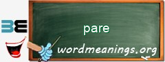 WordMeaning blackboard for pare